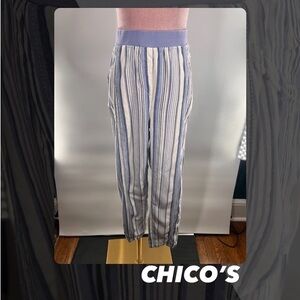 EUC Chico’s Striped Roll Hem Pants